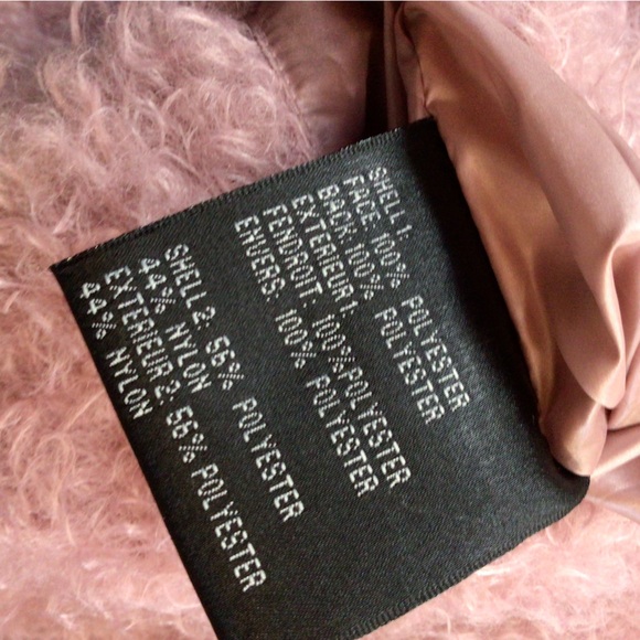 Via Spiga Reversible Curly Fun Fur Car Coat, Small, Dusky pink - Picture 7 of 10